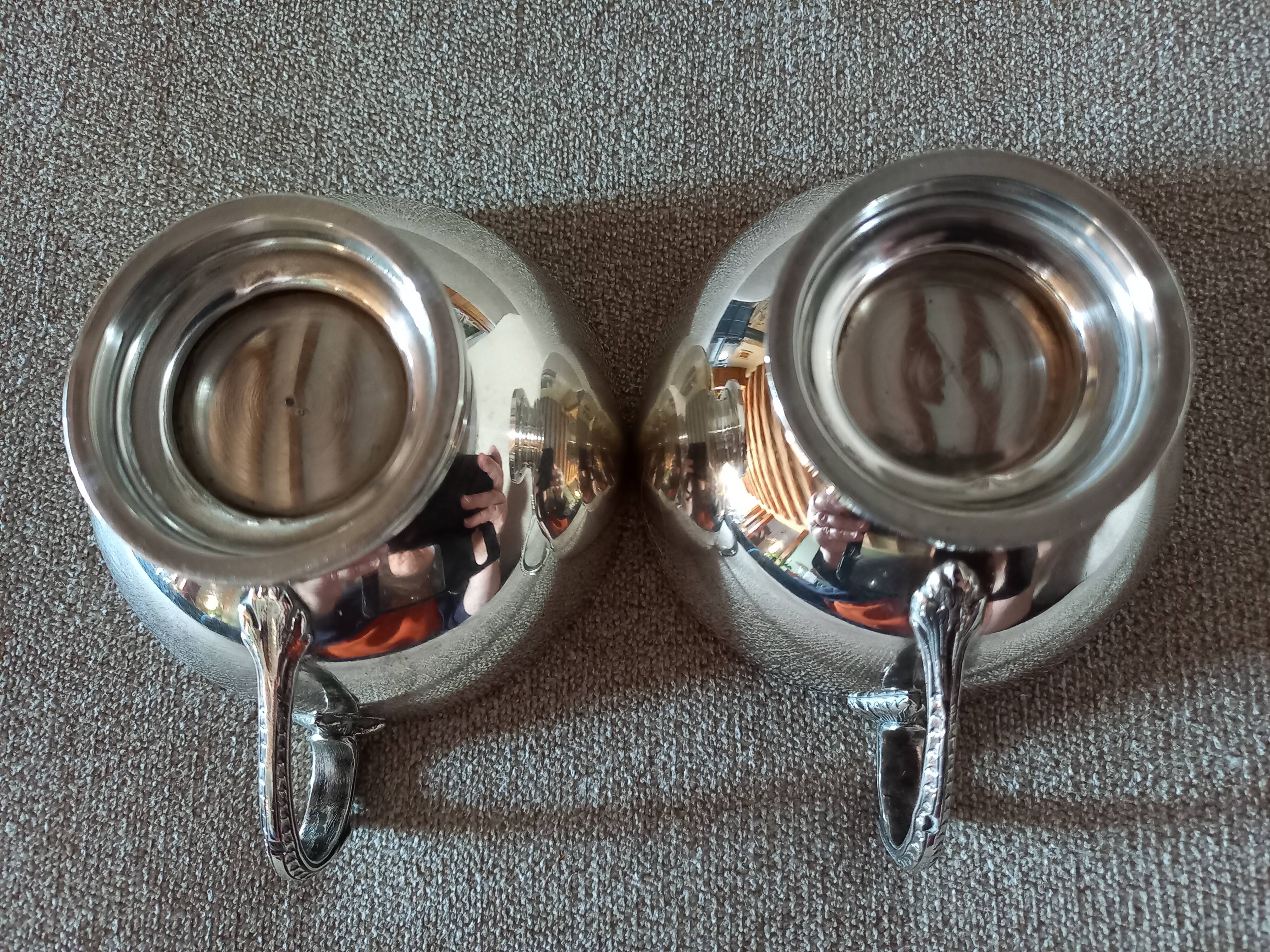 2 old solid silver cups