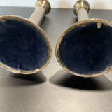 Pair of bronze candle holders