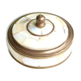 Brass box, mother-of-pearl décor, 60s