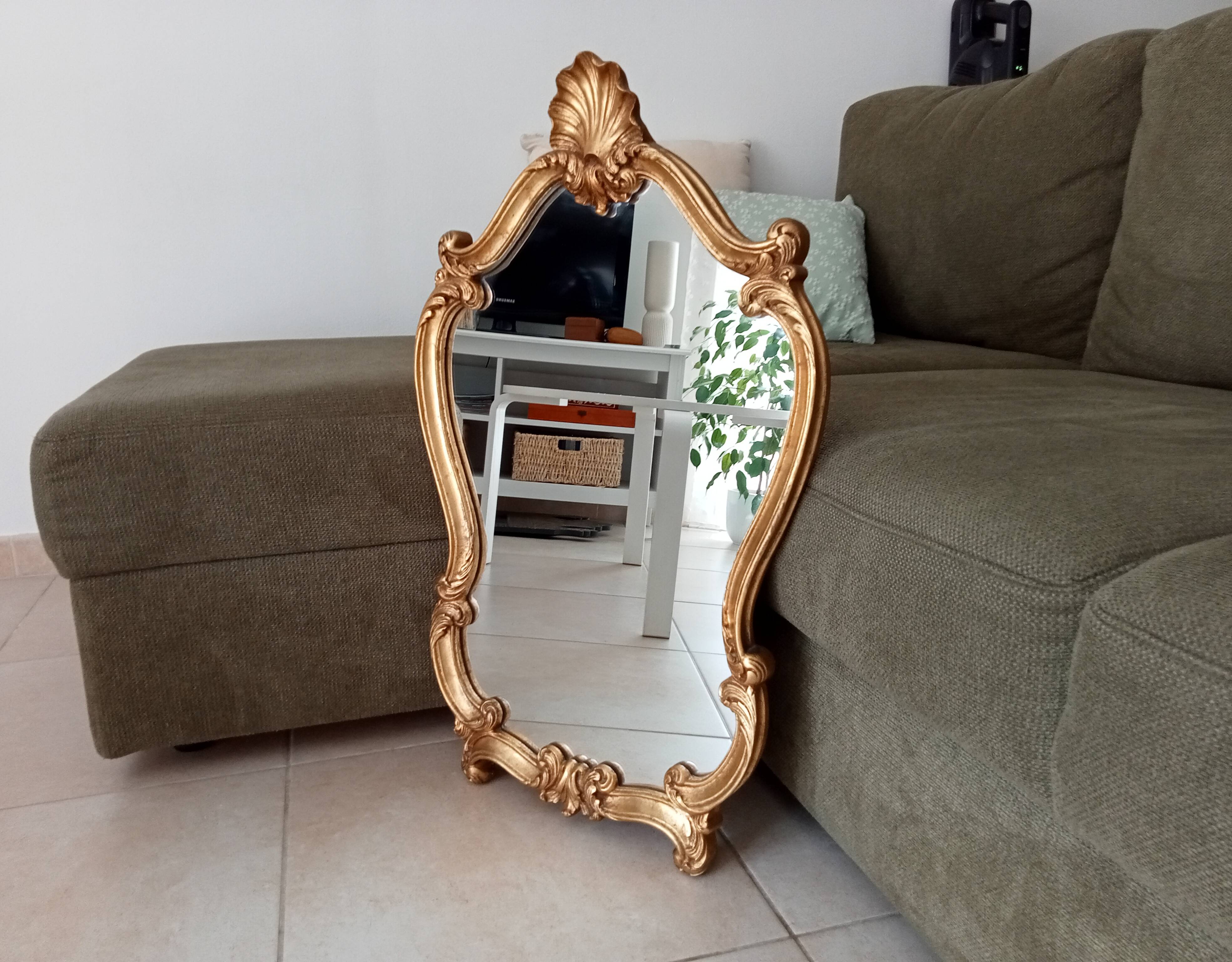 Antique baroque rococo mirror in gilded wood 77*47 cm