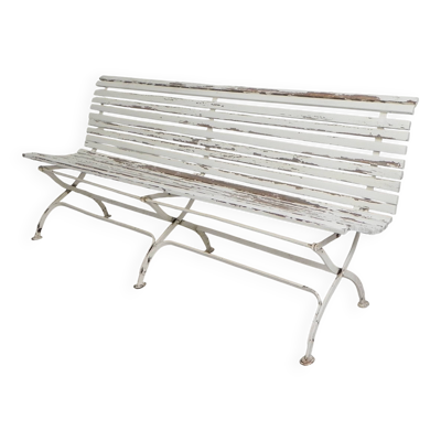 Banc de jardin, banc à lattes, pliant, 2 mètres de long, années 1930