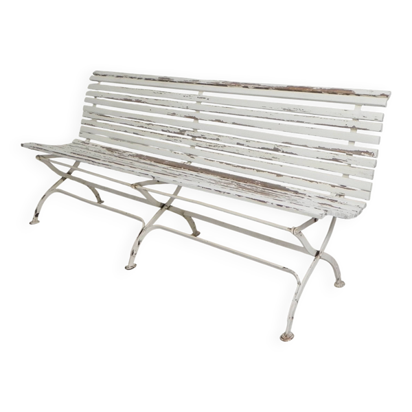 Banc de jardin, banc à lattes, pliant, 2 mètres de long, années 1930