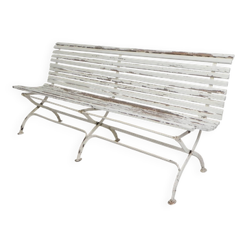 Banc de jardin, banc à lattes, pliant, 2 mètres de long, années 1930
