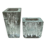 Duo of brutalist vases by Kurt Wokan from the 60s-70s