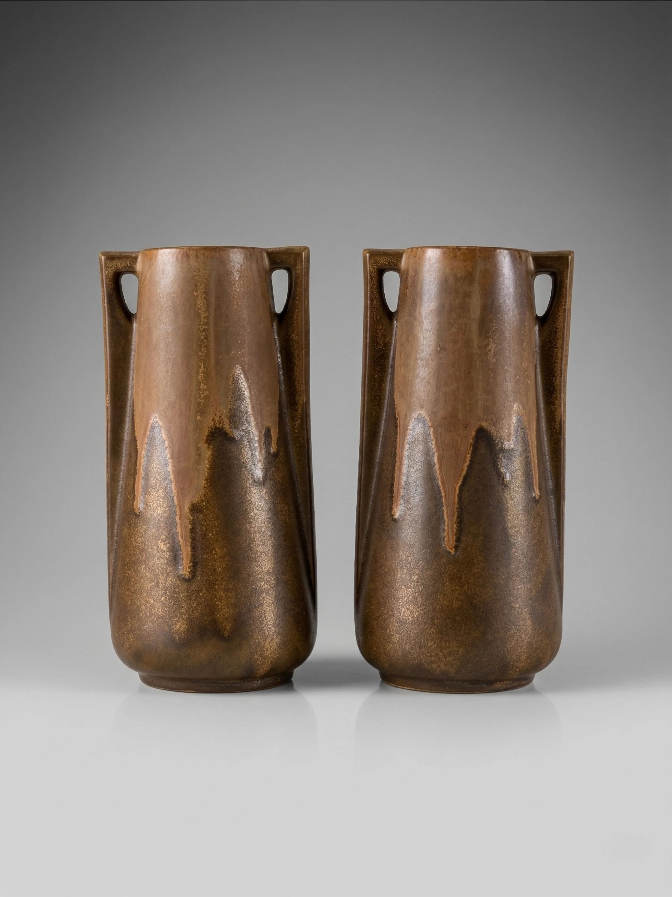 Pair of Denbac vases model 244 – vintage glazed French ceramics