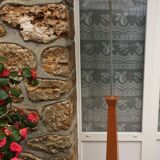 Wood and metal floor lamp