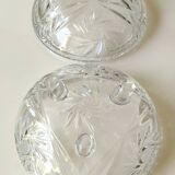 Bohemian cut crystal candy dish. Sophisticated star motifs.