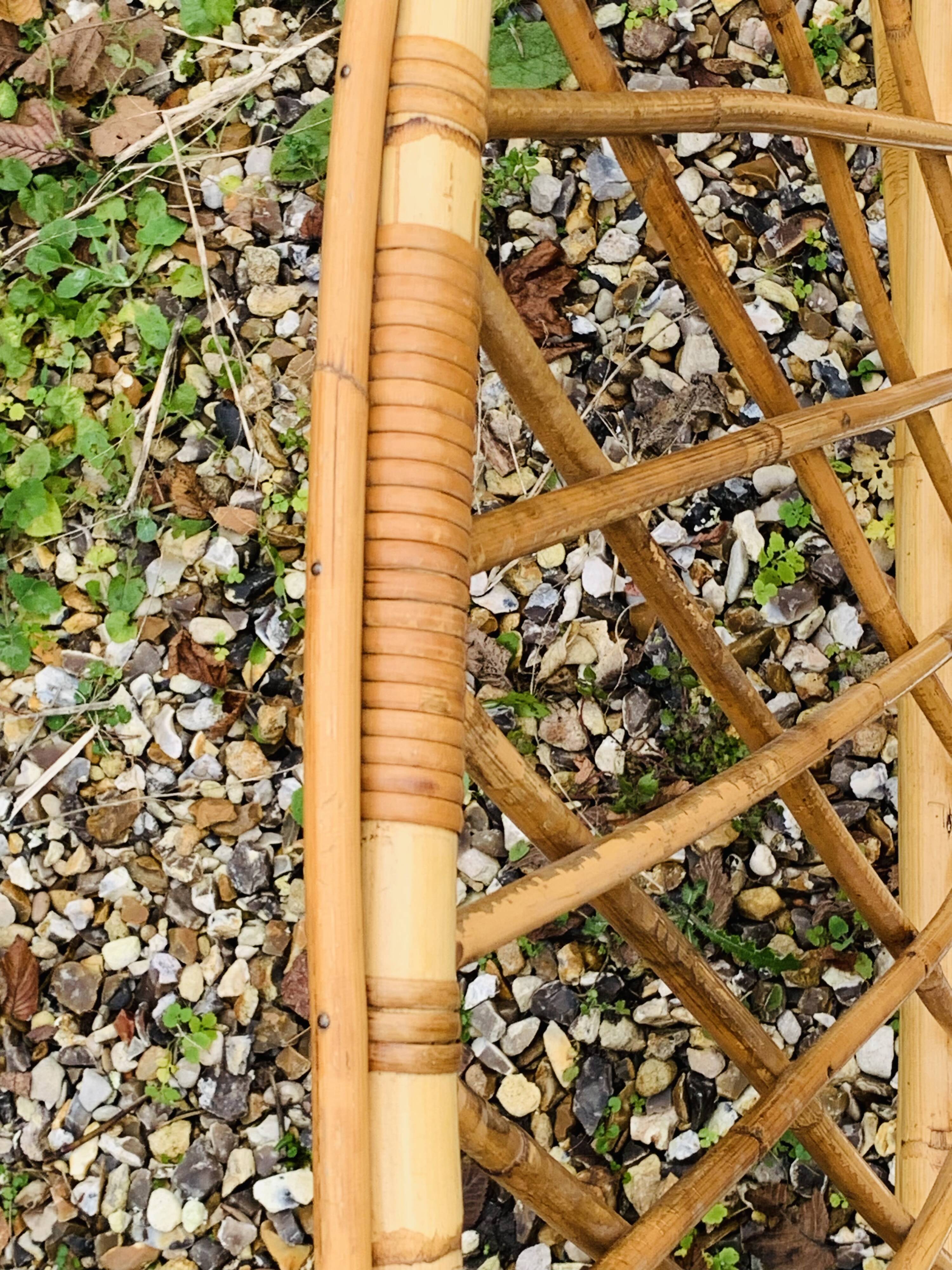 Rattan basket bed 90x190 vintage 1960