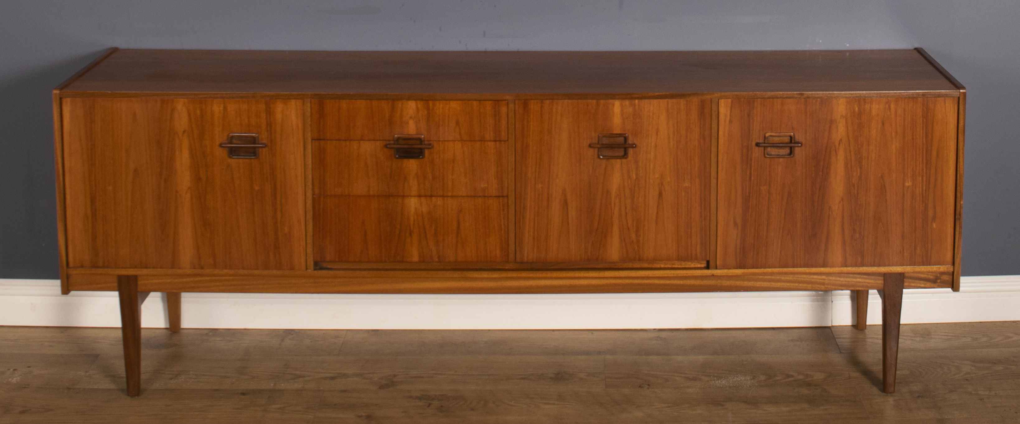 Restored 1960s Retro Long Nathan Corinthian Teak & Rosewood Sideboard
