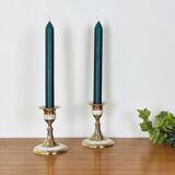 Brass and mother-of-pearl candle holders