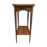 Old Table Appoint Wood Plateau Marqueté Star Feet Compass - Vintage Drawer