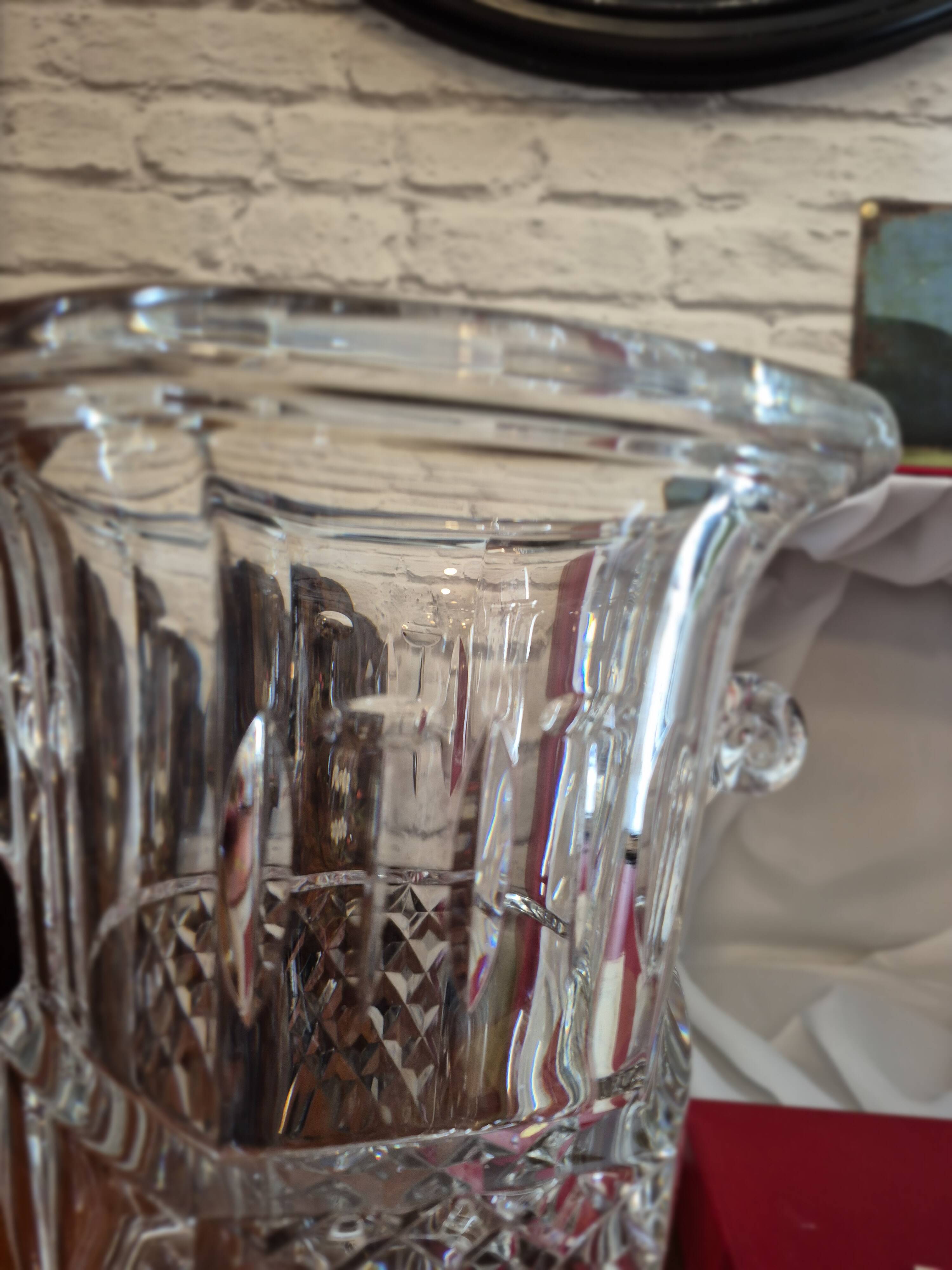 Large vintage Lorraine crystal champagne bucket