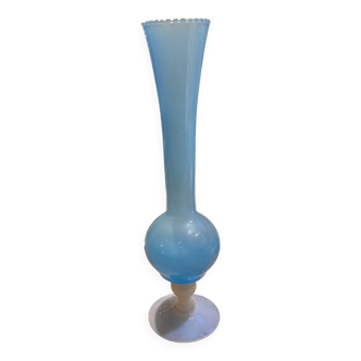 Vase vintage opaline soliflore bleu