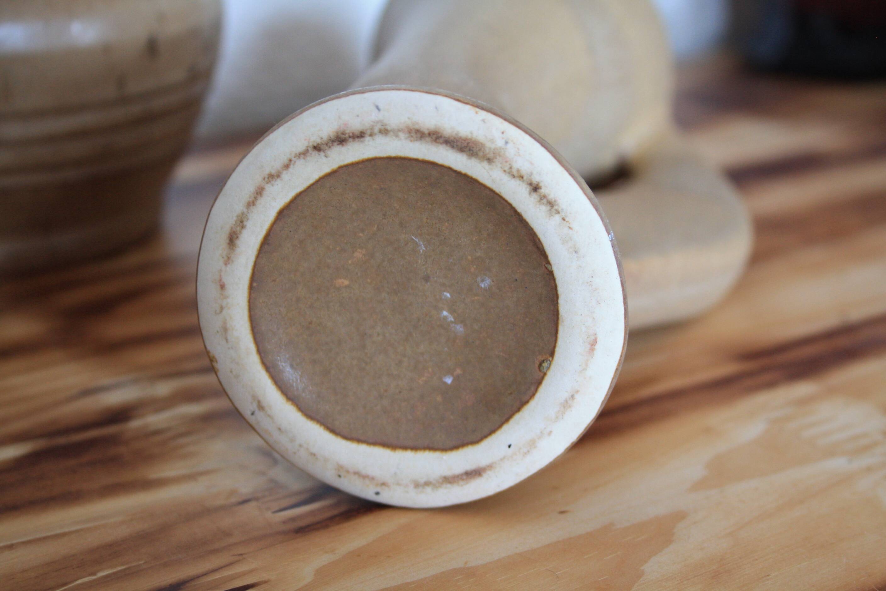 Set of 2 antique stoneware carafes/pitchers