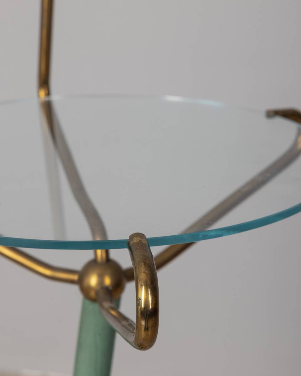 Vintage 1950s coffee table with lamp and magazine rack Italian design