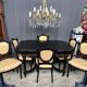 Dining room set consisting of a table and six chairs from the Napoleon III period.