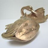 Two vintage solid brass brass zoomorphic pot pot cache