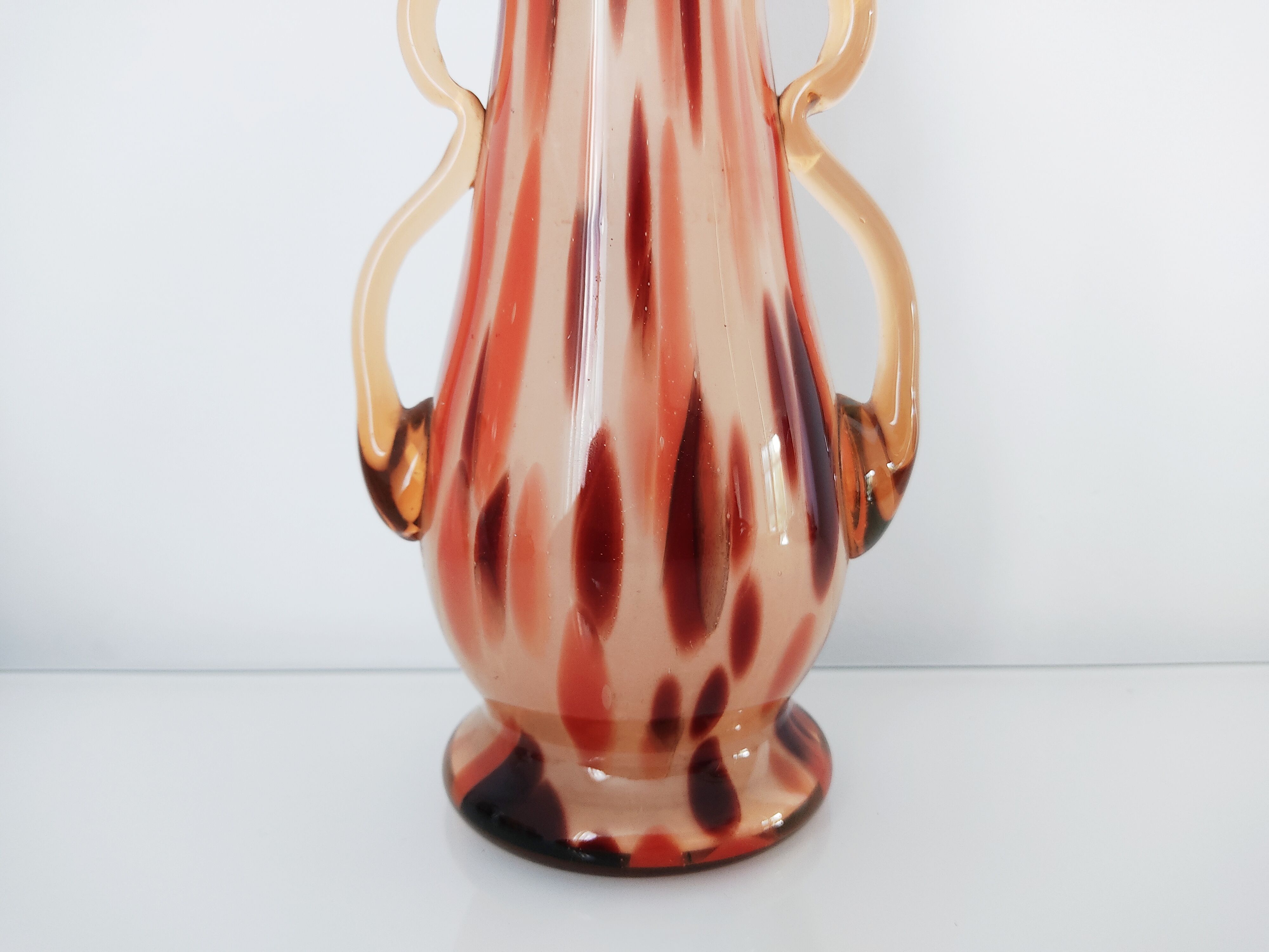 Vase verre tacheté verrerie de Scailmont début 20e