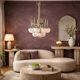 Vintage lacquered steel chandelier with glass spheres, Italy, 1960s-1970s.