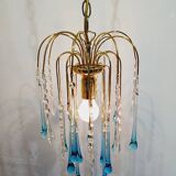 Lustre Murano Gouttes En Cristal bleu