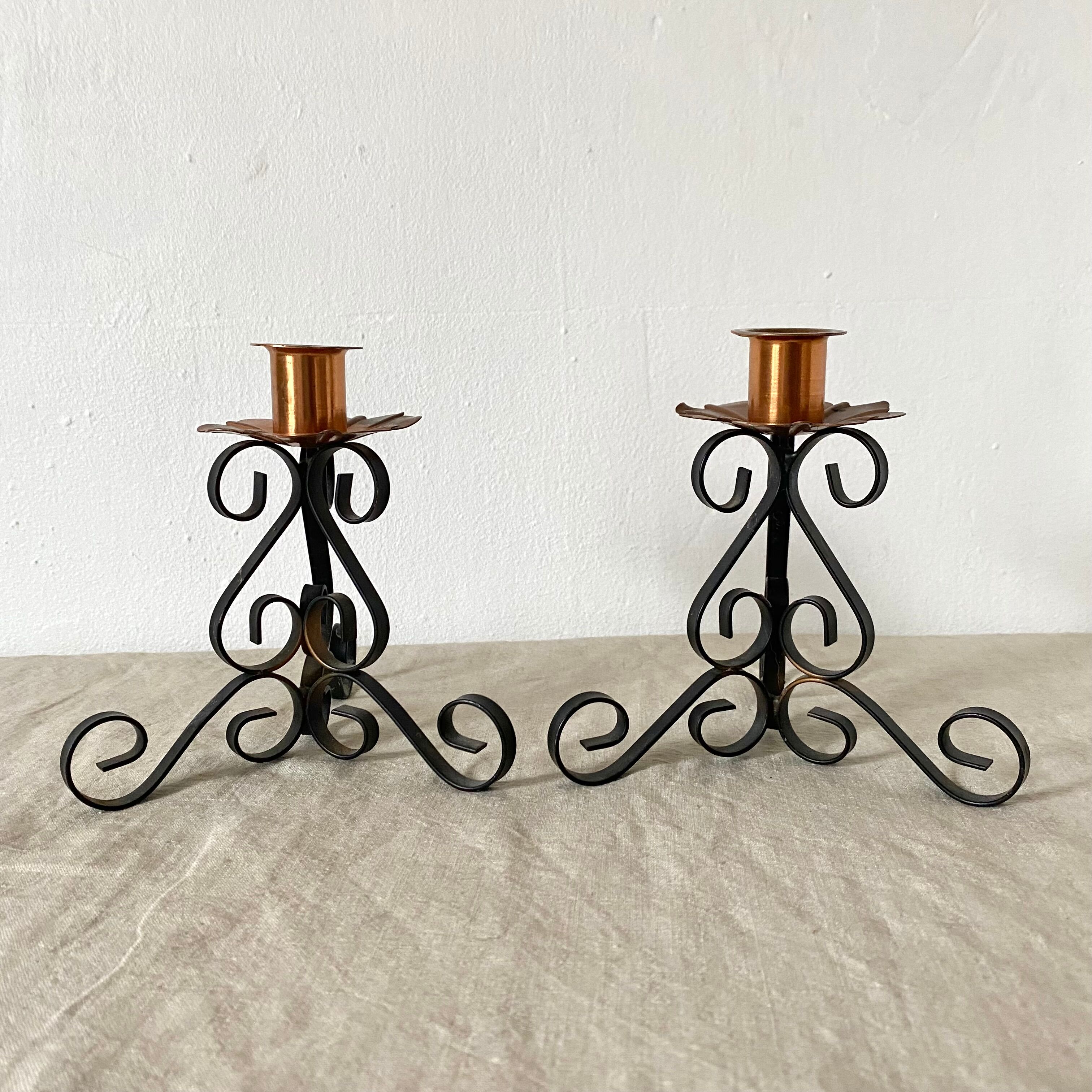 Pair of vintage retro candlesticks