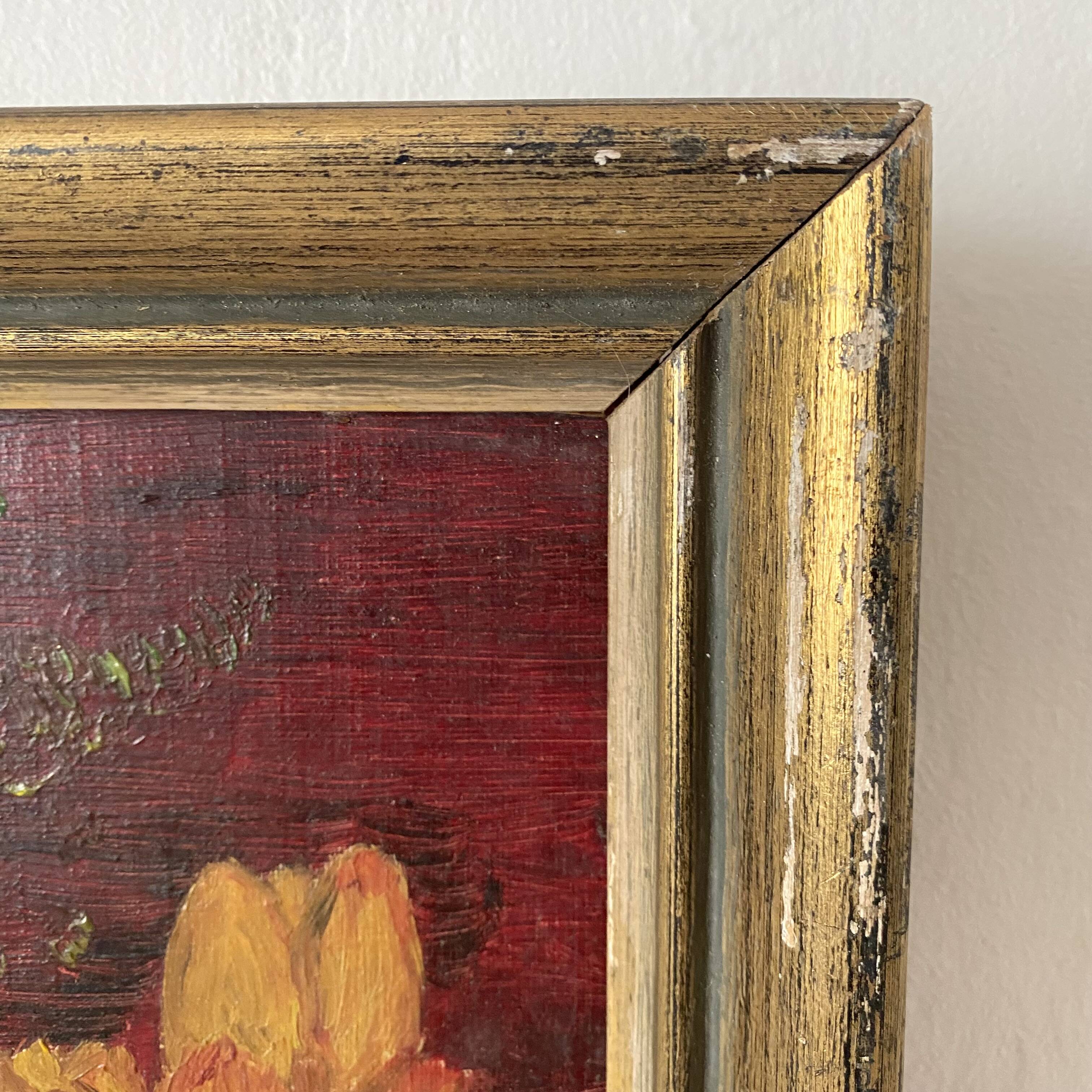 Painting yellow tulip flowers