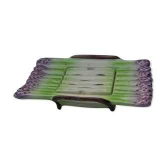 Dish asparagus asparagus in earthenware slurry hand-painted décor
