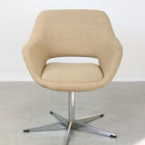Mid-century beige fabric swivel chair from stol