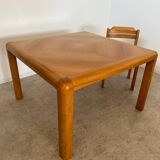 Old dining table with extension Scandinavian design from the 70s solid beech