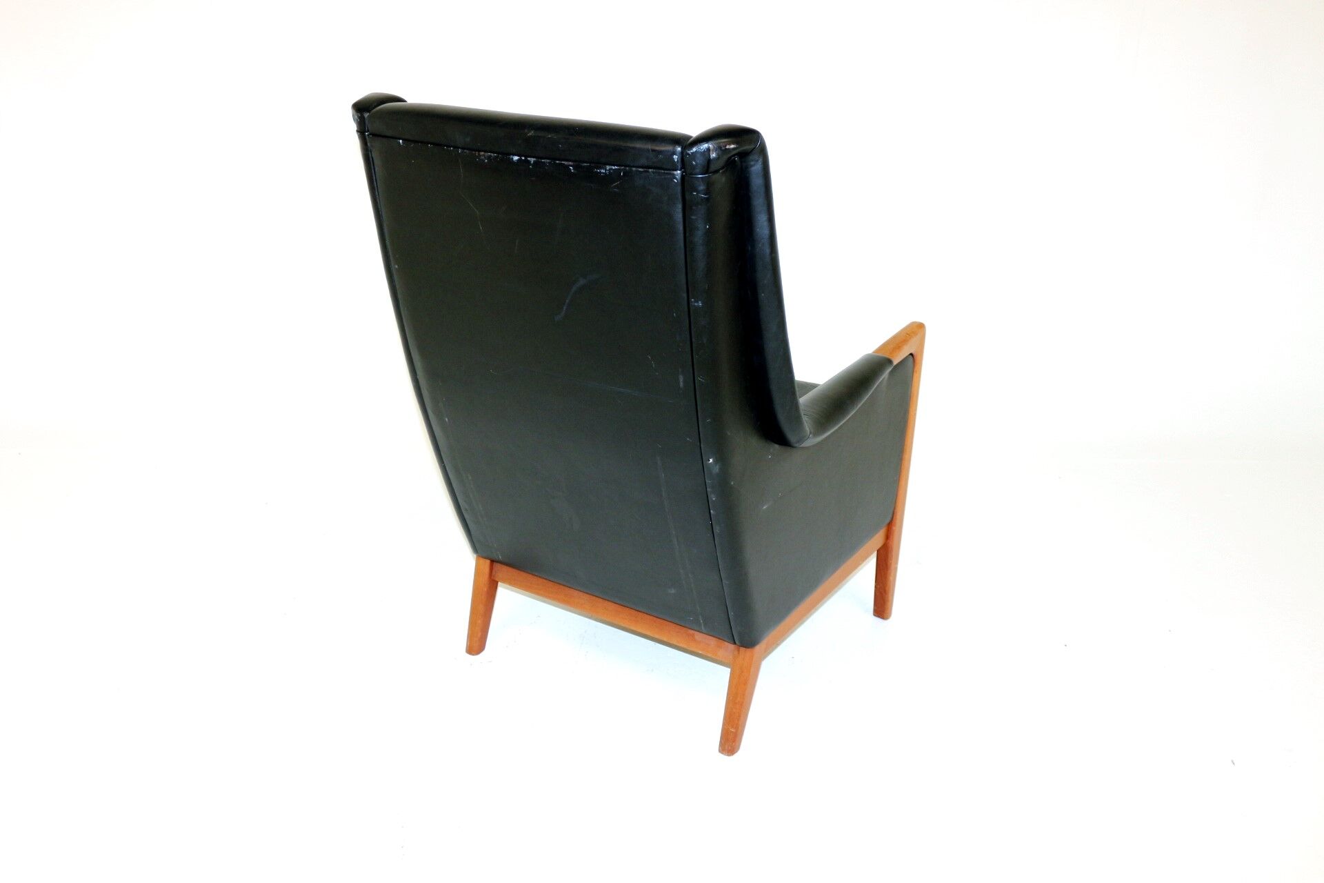 Patinated leather armchair, Sweden, 1960