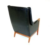 Patinated leather armchair, Sweden, 1960