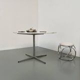 60s marble table with chrome cross base