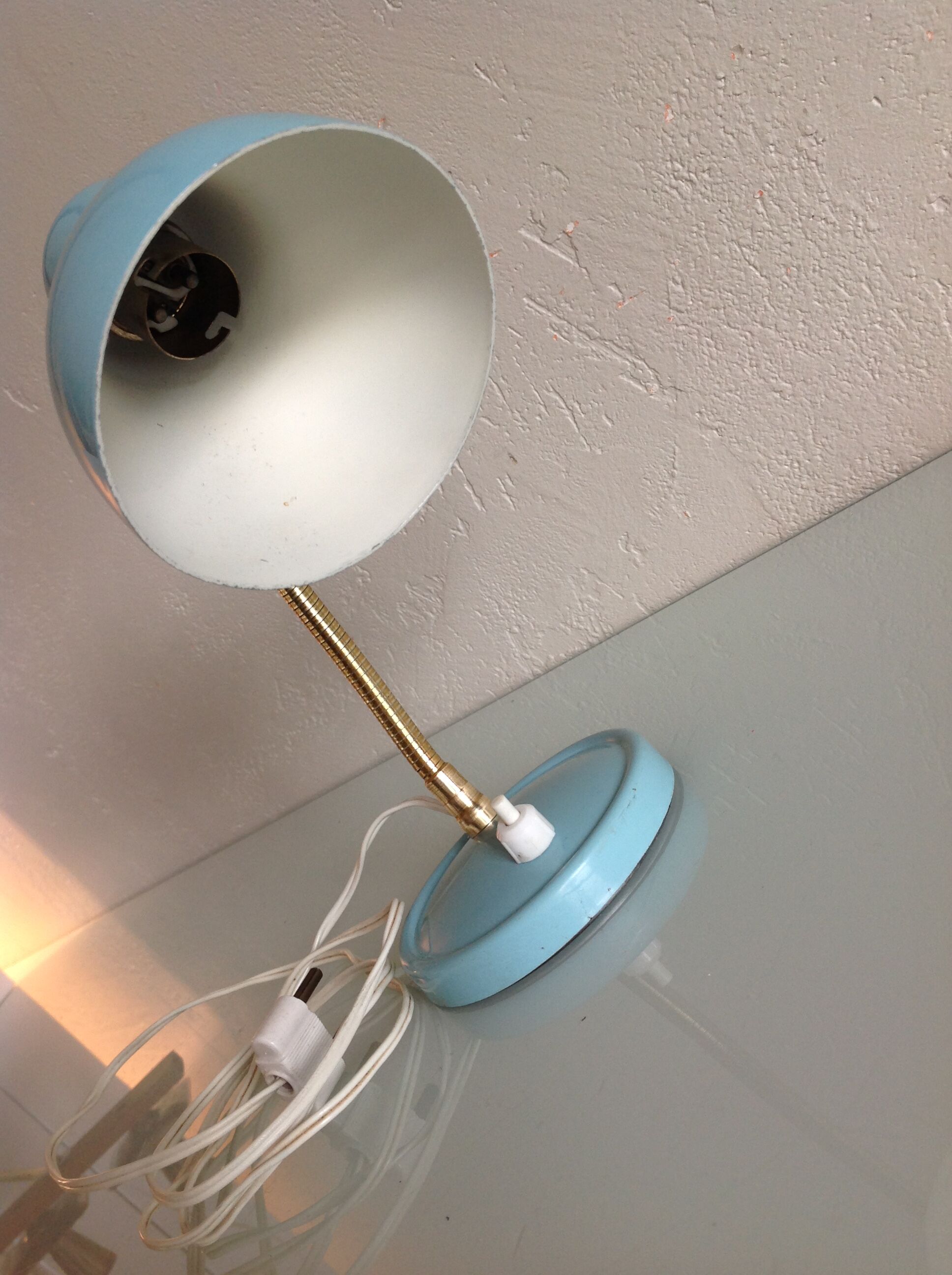 Sky blue / vintage casserole lamp 50s-60s