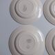 Set of 6 flat plates Salins model Simone beige with flowers.