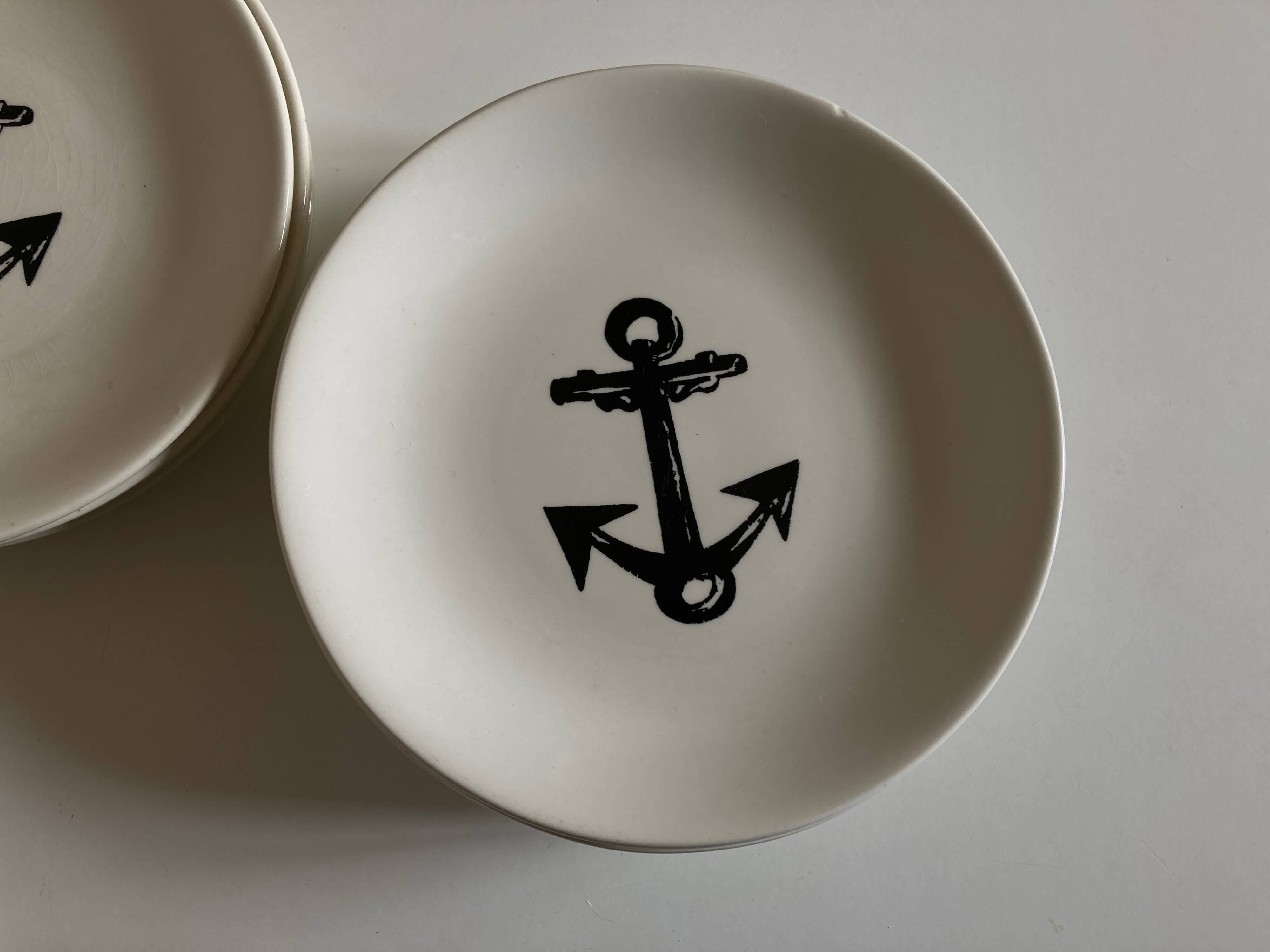 Set of 8 plates by Gien for Atelier Primavera 1960 Anchor