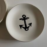 Set of 8 plates by Gien for Atelier Primavera 1960 Anchor