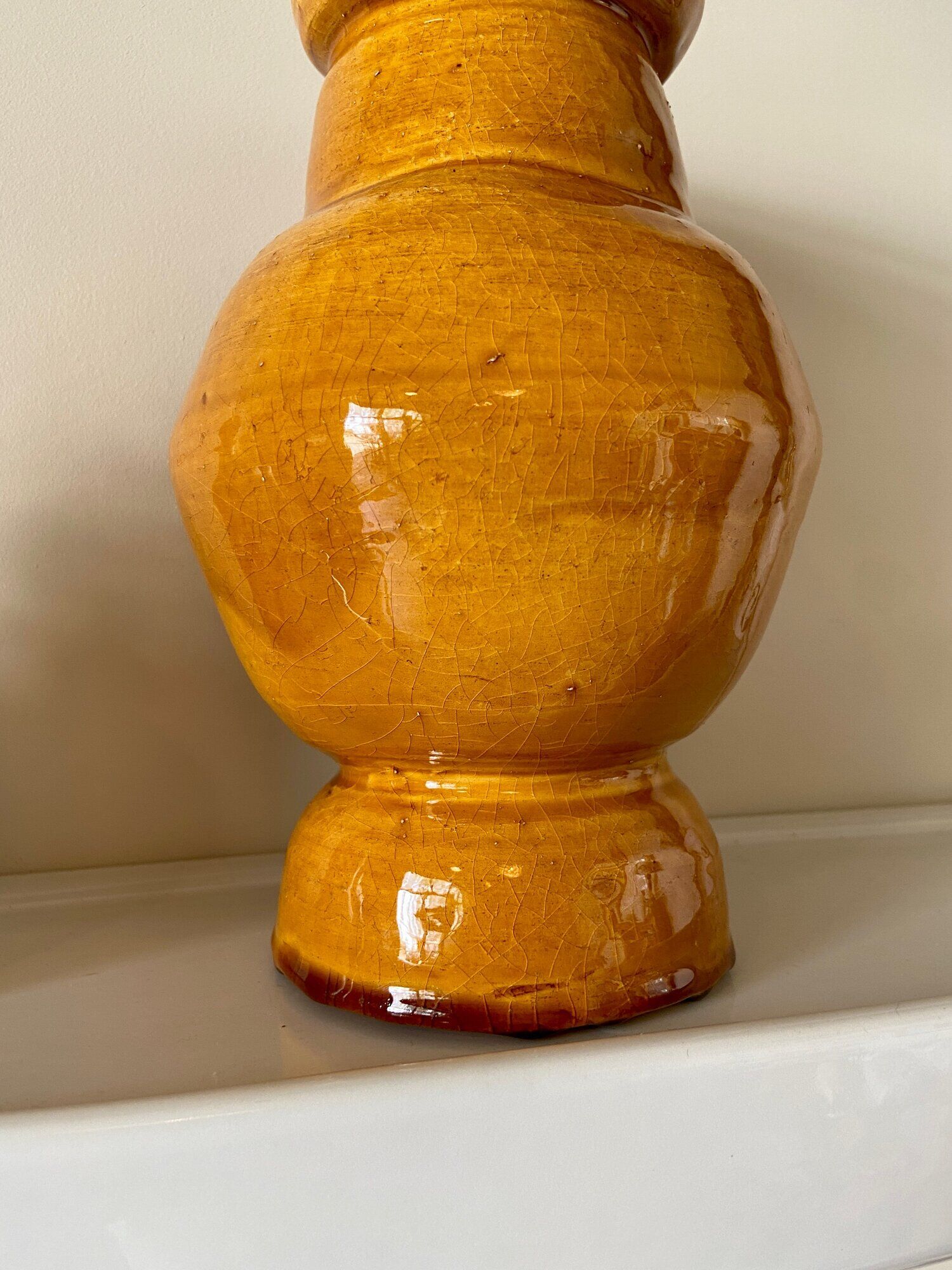 Ochre glazed ceramic vase
