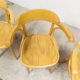 Set of 4 bistro chairs with armrests 1960