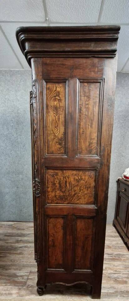 Louis XV period armoire in marquetry, elm and walnut