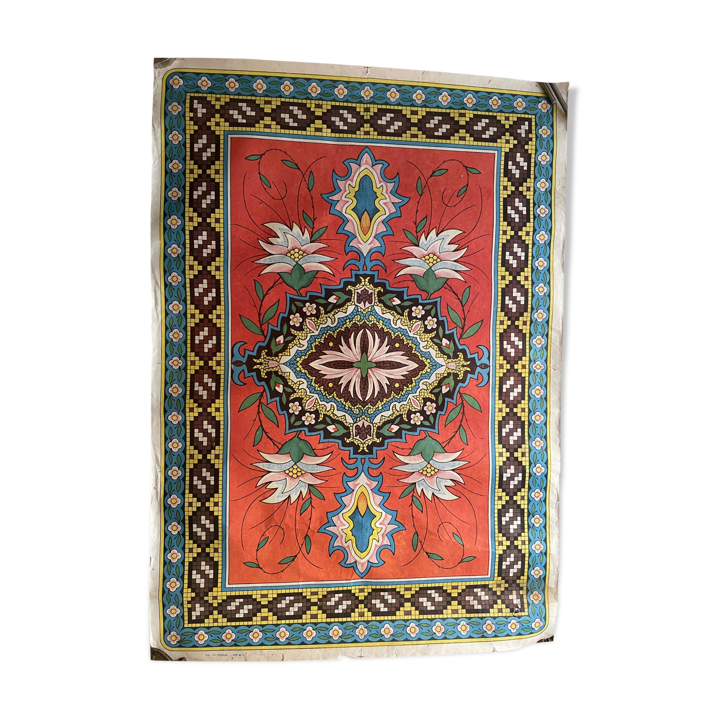 Original bulgarian national motif poster 1960's wall decoration home decor