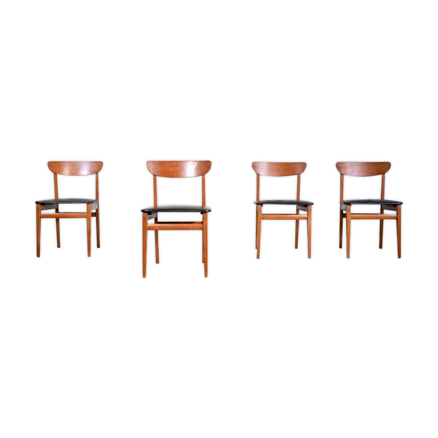 Set of 4 midcentury teak chairs