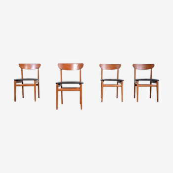 Set of 4 midcentury teak chairs