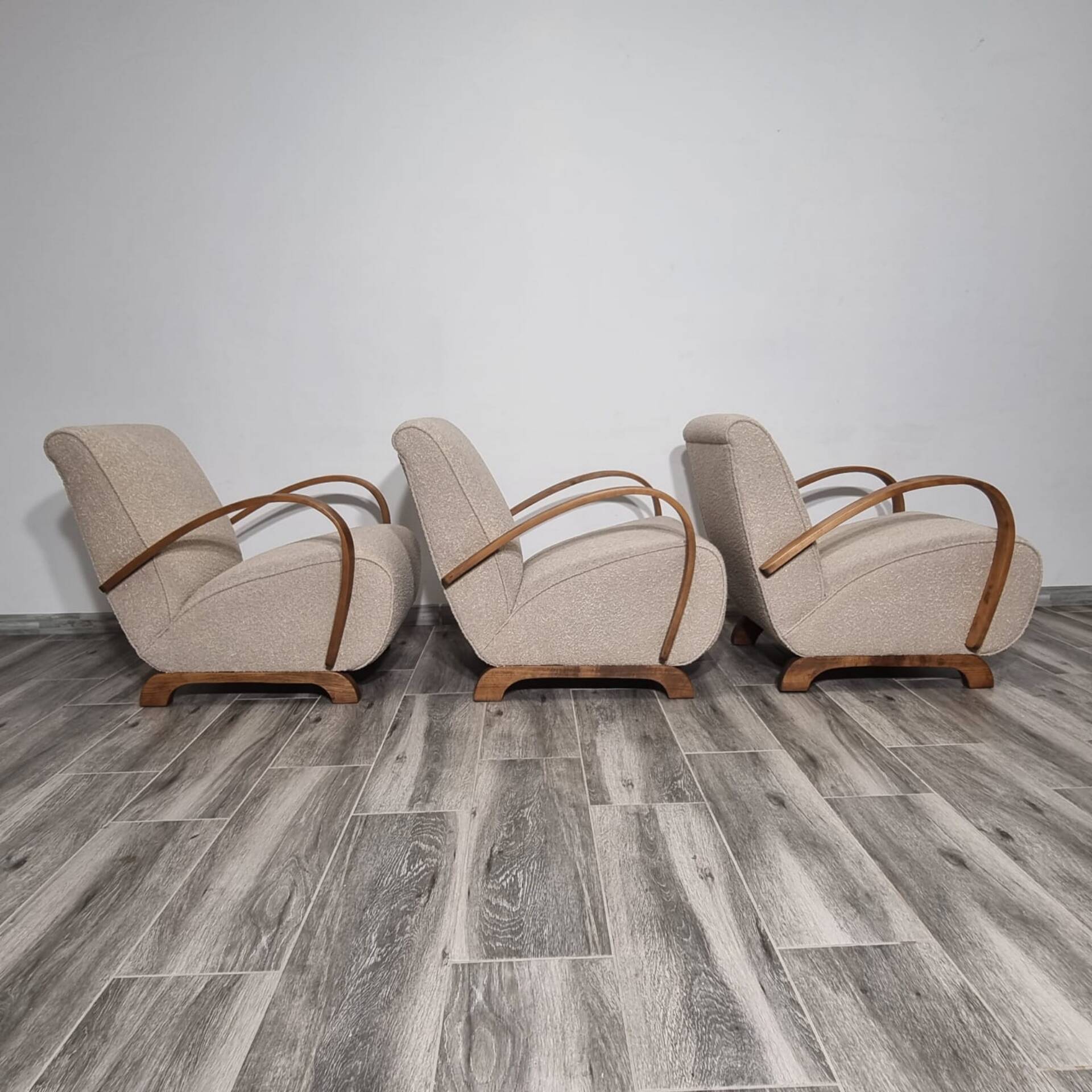 Armchairs from Jindrich Halabala, 1940s, Set of 3