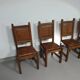 6 x Brutalist solid oak chairs mid century