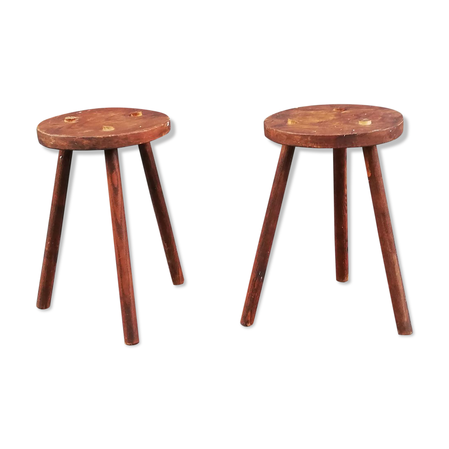 Pair of vintage tripod stools