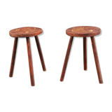 Pair of vintage tripod stools