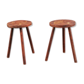Pair of vintage tripod stools