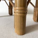 Vintage rattan low stool, 60s