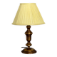 Vintage Brass Table Lamp with Round Base and Cream Pleated Shade 4352