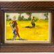 Old painting, oriental landscape, signed M Gourloo 20th century